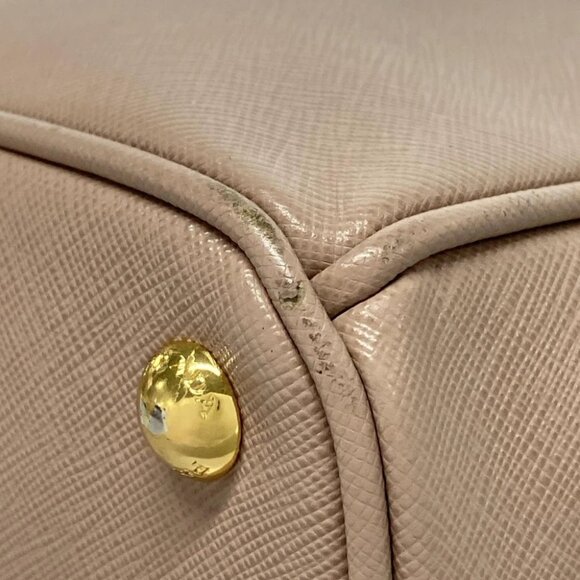 Auth PRADA Galleria Small Bag Pink Beige Saffiano Leather Tote Bag - Picture 7 of 14